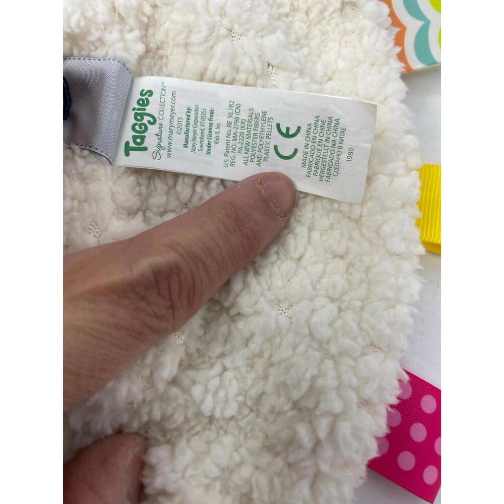 Mary Meyer Taggies Sherbet Lamb Plush Security Blanket Baby Lovey Satin Tags - Picture 9 of 9